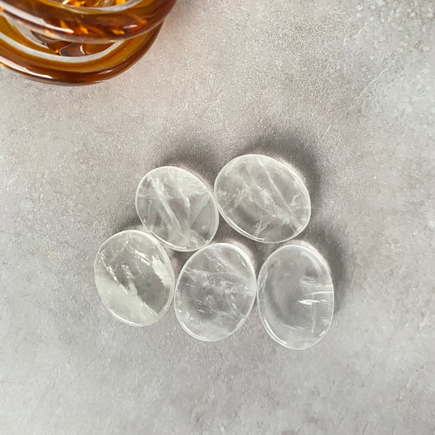 Clear Quartz Worry Stones 5 pack